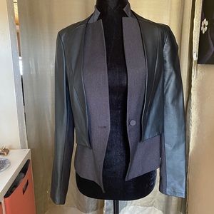 Black faux leather blazer